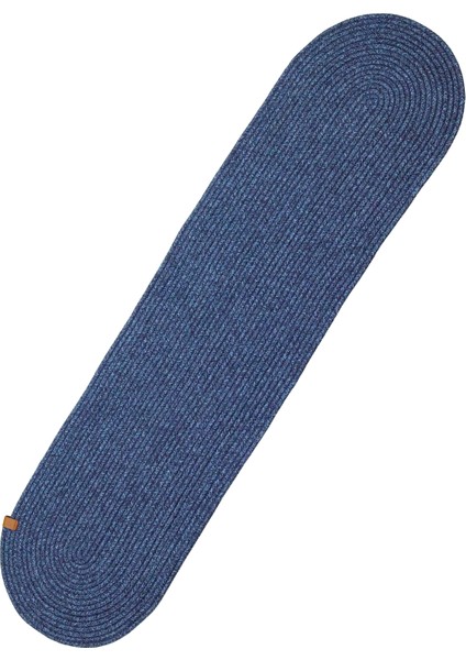 Jutty Hasır Görünümlü Jüt Dokuma Lacivert Düz Oval Dekoratif Masa Runnerı 35X135 cm Mutfak Salon