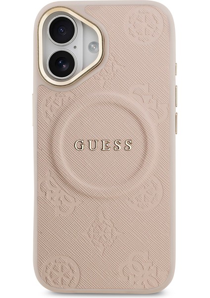 iPhone 17 Uyumlu Kılıf Guess Lisanslı M-Safeli Sıcak Baskılı Yazı Logolu Pu Deri Peony Kapak Pembe modelleri