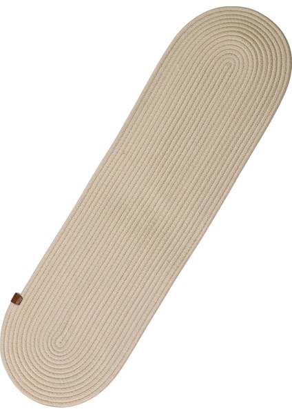 Jutty Hasır Görünümlü Jüt Dokuma Oval Krem Dekoratif Runner 25X90 cm Mutfak Salon Masa Örtüsü