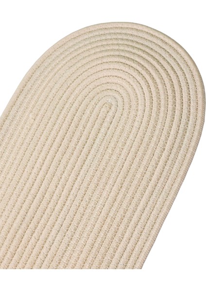 Jutty Hasır Görünümlü Jüt Dokuma Oval Krem Dekoratif Runner 25X90 cm Mutfak Salon Masa Örtüsü fiyatları