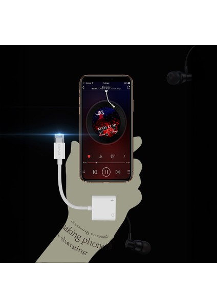 AX92 Lightning To Lightning 2in1 Şarj ve Kulaklık Dönüştürücü Adaptör Beyaz fırsatları