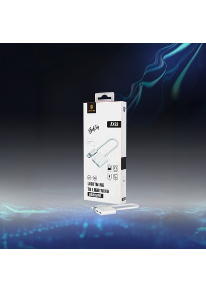 AX92 Lightning To Lightning 2in1 Şarj ve Kulaklık Dönüştürücü Adaptör Beyaz