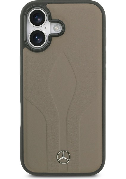iPhone 17 Uyumlu Kılıf Mercedes Benz Lisanslı M-Safeli Dokulu Desenli Deri Kapak Kahverengi modelleri
