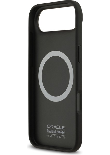 iPhone 17 Air Kılıf Redbull Lisanslı M-Safeli Karbon Fiber Parlayan Logolu Kevlar Kapak Siyah