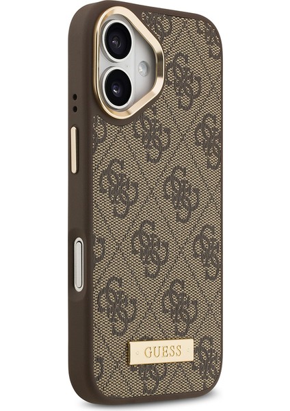 iPhone 17 Uyumlu Kılıf Guess Lisanslı M-Safeli 4g Desenli Pu Metal Plaka Klasik Logolu Kahverengi fırsatları