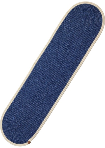 Jutty Hasır Görünümlü Jüt Dokuma Lacivert Krem Oval Dekoratif Masa Runnerı 35X135 cm Mutfak Salon