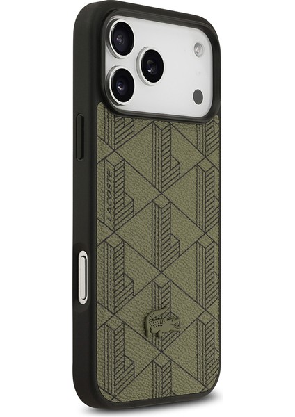 iPhone 17 Pro Max Kılıf Lacoste Lisanslı M-Safeli Pu Deri Kartlıklı Karışık Monogram Desenli Yeşil fiyatları