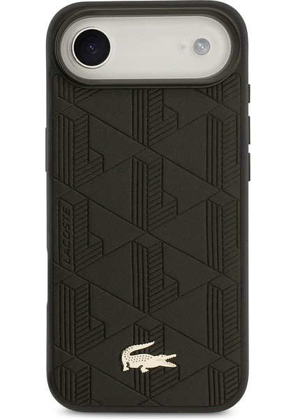 iPhone 17 Air Uyumlu Kılıf Lacoste Lisanslı M-Safeli Pu Deri Karışık Monogram Desenli Kapak Siyah fiyatları