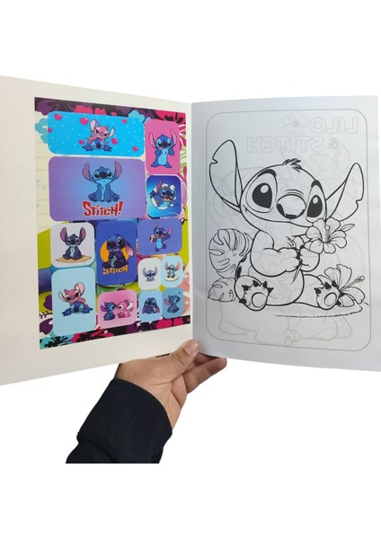Stıtch Boyama Kitabı | 8 Sayfa 16 Boyama Bölümü | Sticker Sayfası ve Maske Dahil | 1 Adet fiyatları