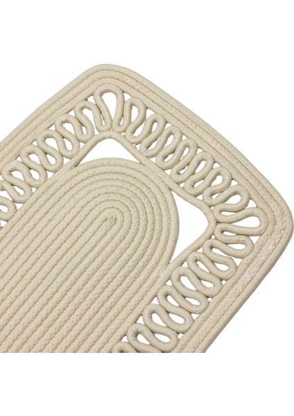 Jutty Hasır Görünümlü Jüt Dokuma Köşeli Krem Örgü Dekoratif Runner 30X110 Mutfak Salon Masa Örtüsü fiyatları