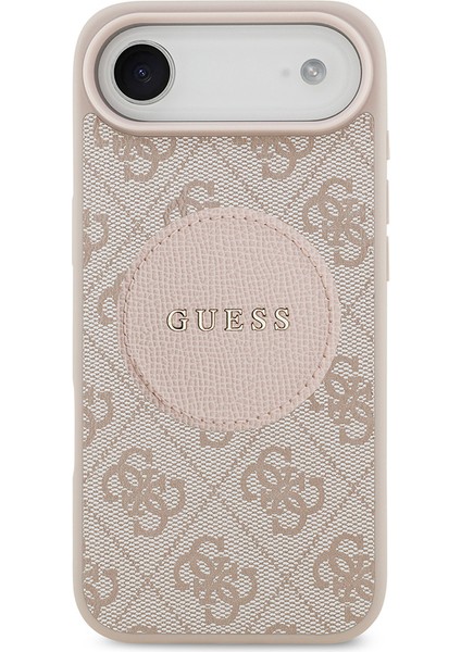 iPhone 17 Air Uyumlu Kılıf Guess Orjinal Lisanslı M-Safeli Yazı Logolu Circle Classic Kapak Pembe modelleri