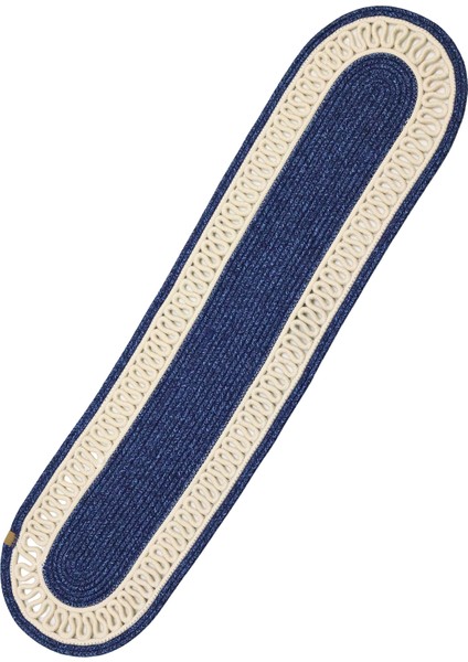 Jutty Hasır Görünümlü 5 Parça Jüt Masa Takımı Örgü Krem Lacivert 4’lü Amerikan Servis Supla 1 Runner modelleri