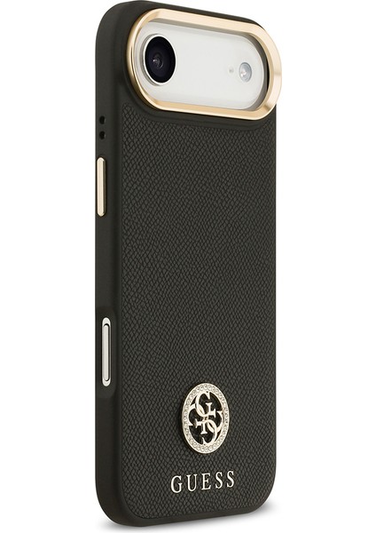 iPhone 17 Air Uyumlu Kılıf Guess Lisanslı M-Safeli Grained Yazı ve Taşlı 4g Logolu Kapak Siyah fırsatları