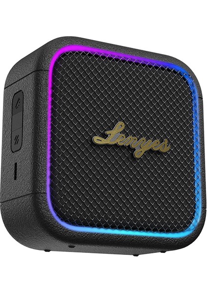 S890 Su Geçirmez Özellikli Rgb Işıklı Askılı Mini Otg-Tws Bluetooth Hoparlör V5.3 Siyah