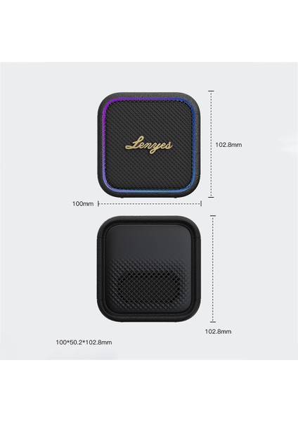 S890 Su Geçirmez Özellikli Rgb Işıklı Askılı Mini Otg-Tws Bluetooth Hoparlör V5.3 Siyah