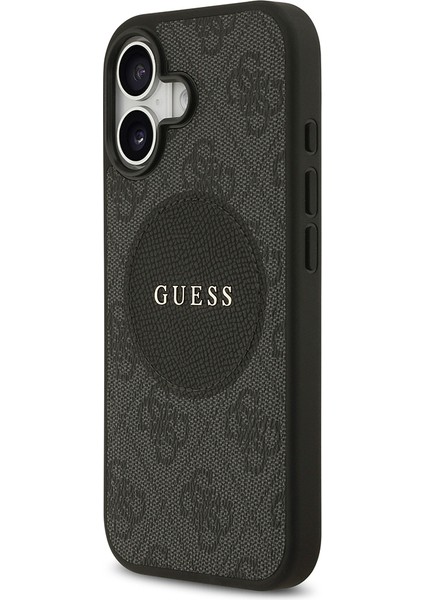 iPhone 17 Uyumlu Kılıf Guess Orjinal Lisanslı M-Safeli Yazı Logolu Circle Classic Kapak Siyah
