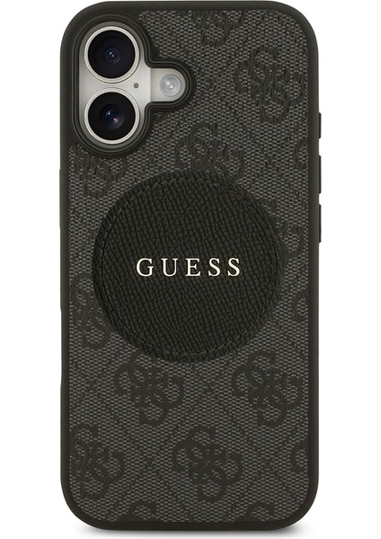 iPhone 17 Uyumlu Kılıf Guess Orjinal Lisanslı M-Safeli Yazı Logolu Circle Classic Kapak Siyah