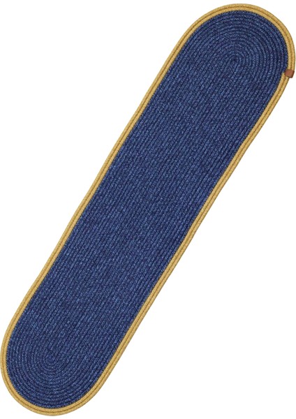 Jutty Hasır Görünümlü Jüt Dokuma Lacivert Natural Oval Dekoratif Masa Runnerı 35X135 cm Mutfak Salon