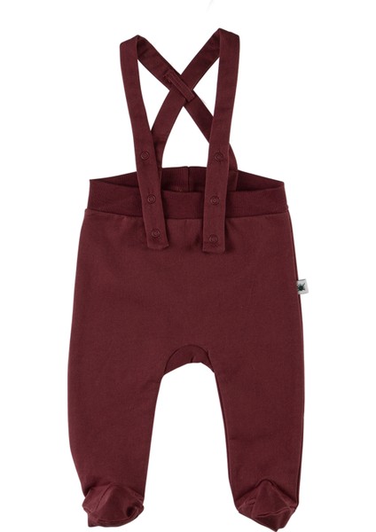 Seed Organik Pamuk Patikli Bebek Salopet-Bordo
