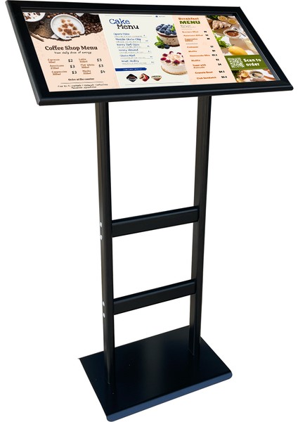 3xa4 Vista Reklam ve Menü Panosu Siyah Renk 21X63 Restoran Panosu