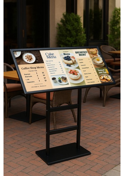 3xa4 Vista Reklam ve Menü Panosu Siyah Renk 21X63 Restoran Panosu fiyatları
