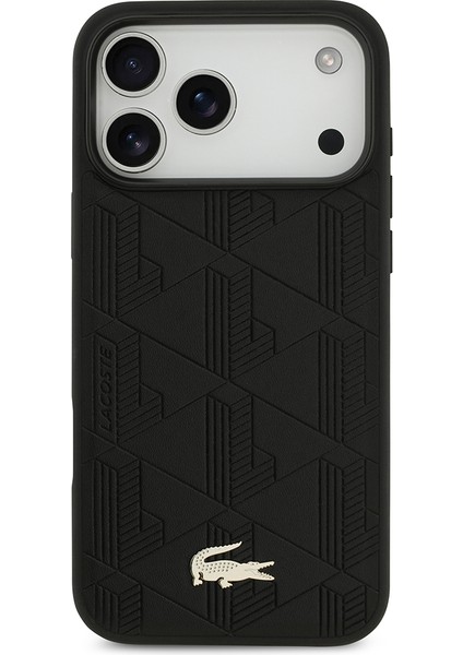 iPhone 17 Pro Max Uyumlu Kılıf Lacoste Lisanslı M-Safeli Pu Deri Karışık Monogram Desenli Siyah fiyatları