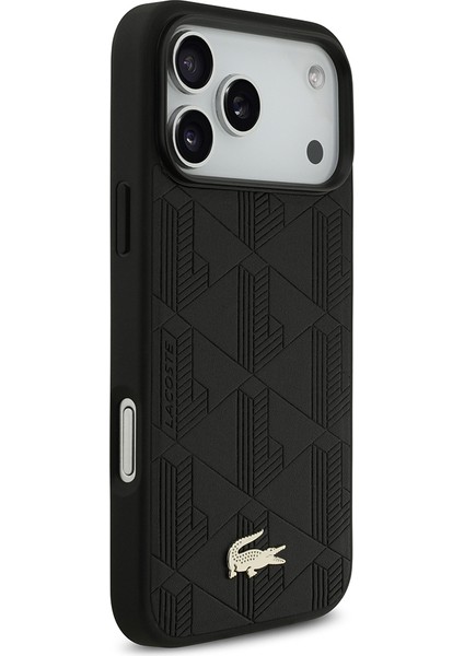 iPhone 17 Pro Max Uyumlu Kılıf Lacoste Lisanslı M-Safeli Pu Deri Karışık Monogram Desenli Siyah fırsatları