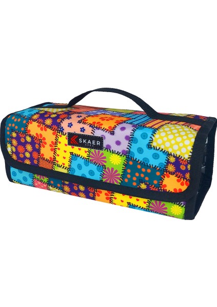 4 Bölmeli Kalem Kutusu ( 4 Bölmeli Kalemlik ) Ekose Desen 1 Adet