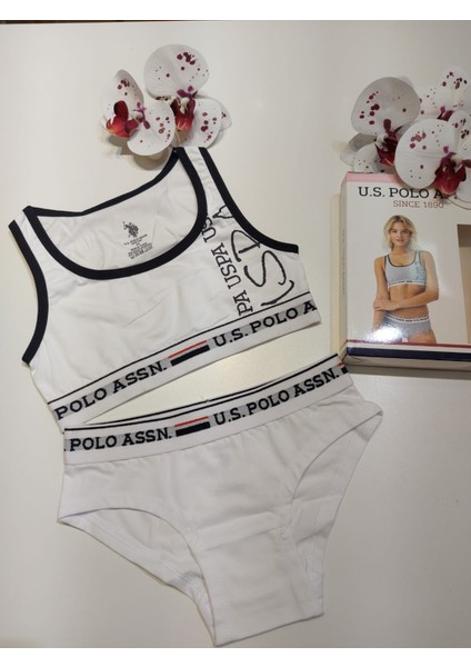 Us Polo Assn Kadın Büstiyer Slip Takım 66255 Beyaz fırsatları