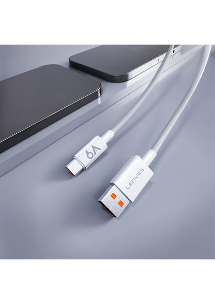 LC518 Usb-A To Type-C 6A Örgü Tasarımlı Hızlı Şarj Özellikli Data ve Şarj Kablosu 66W 1m Gri fiyatları