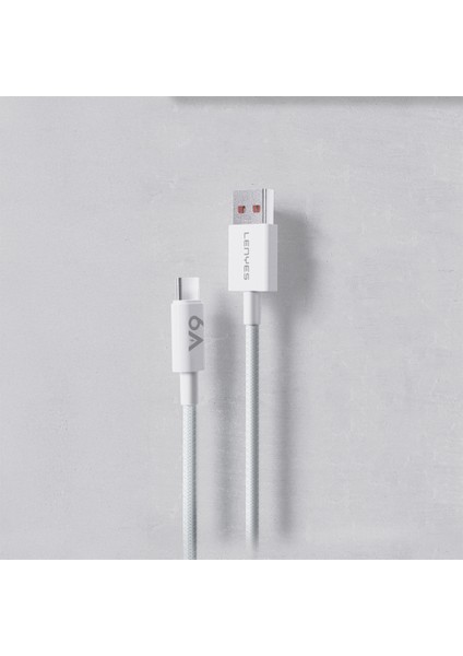 LC518 Usb-A To Type-C 6A Örgü Tasarımlı Hızlı Şarj Özellikli Data ve Şarj Kablosu 66W 1m Gri modelleri