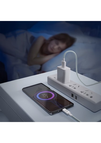 LC518 Usb-A To Type-C 6A Örgü Tasarımlı Hızlı Şarj Özellikli Data ve Şarj Kablosu 66W 1m Gri