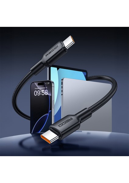 RS46C Usb-A To Type-C 2.4A Hızlı Şarj Özellikli Data ve Şarj Kablosu 100W 1.2m Siyah modelleri