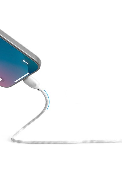 LC536 Type-C To Type-C Pd Örgü Tasarımlı Hızlı Şarj Özellikli Şarj Kablosu 60W 1m Beyaz modelleri