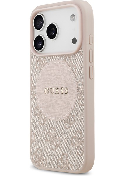 iPhone 17 Pro Uyumlu Kılıf Guess Orjinal Lisanslı M-Safeli Yazı Logolu Circle Classic Kapak Pembe fırsatları