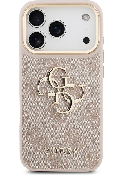 iPhone 17 Pro Uyumlu Kılıf Guess Orjinal Lisanslı 4g Büyük Metal Logolu Kalın Askılı Kapak Pembe modelleri
