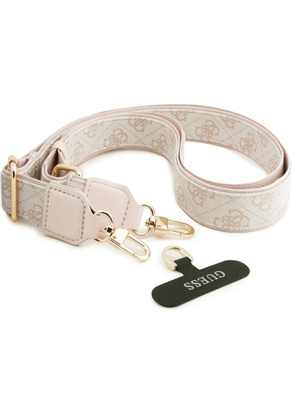 iPhone 17 Pro Uyumlu Kılıf Guess Orjinal Lisanslı 4g Büyük Metal Logolu Kalın Askılı Kapak Pembe