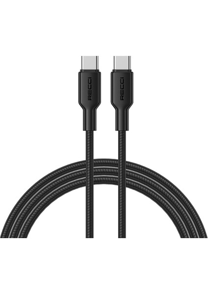 RS46CC Type-C To Type-C Pd 65W Hızlı Şarj Özellikli Data ve Şarj Kablosu 1.2m Siyah