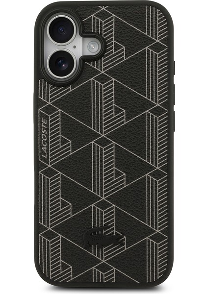 iPhone 17 Uyumlu Kılıf Lacoste Lisanslı M-Safeli Pu Deri Kartlıklı Karışık Monogram Desenli Siyah fırsatları
