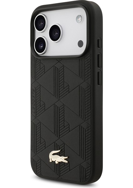 iPhone 17 Pro Uyumlu Kılıf Lacoste Lisanslı M-Safeli Pu Deri Karışık Monogram Desenli Kapak Siyah fiyatları