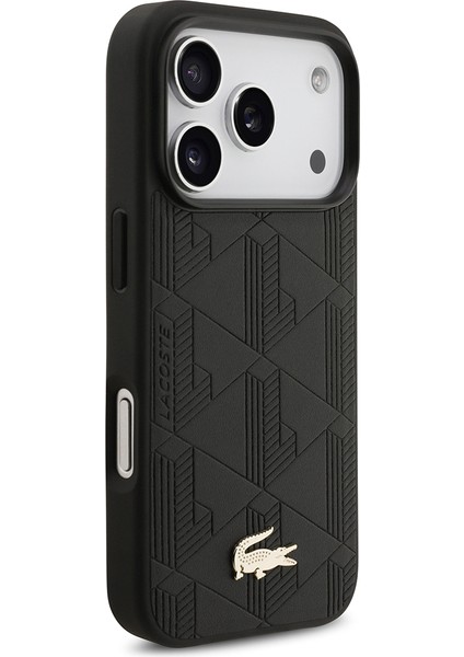 iPhone 17 Pro Uyumlu Kılıf Lacoste Lisanslı M-Safeli Pu Deri Karışık Monogram Desenli Kapak Siyah fırsatları