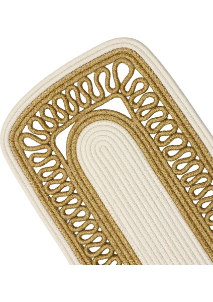 Jutty Hasır Görünümlü Jüt Dokuma Krem Natural Köşeli Dekoratif Runner 25X90 Mutfak Salon Masa Örtüsü fiyatları