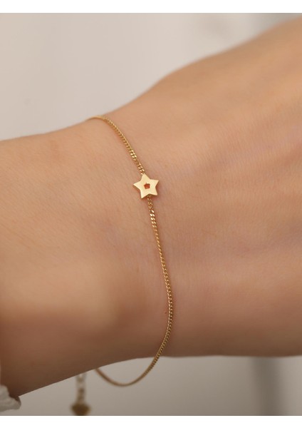 14 Ayar Altın Yıldız Bileklik modelleri