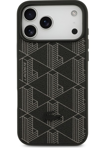 iPhone 17 Pro Max Kılıf Lacoste Lisanslı M-Safeli Pu Deri Kartlıklı Karışık Monogram Desenli Siyah fiyatları