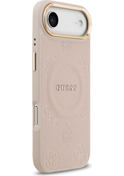 iPhone 17 Air Uyumlu Kılıf Guess Lisanslı M-Safeli Sıcak Baskılı Yazı Logolu Pu Deri Peony Pembe fırsatları