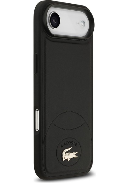 iPhone 17 Air Uyumlu Kılıf Lacoste Lisanslı M-Safe Şarj Özellikli Pu Deri Metal Logolu Kapak Siyah fırsatları