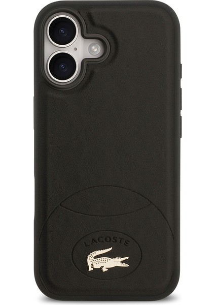 iPhone 17 Uyumlu Kılıf Lacoste Lisanslı M-Safe Şarj Özellikli Pu Deri Metal Logolu Kapak Siyah fırsatları
