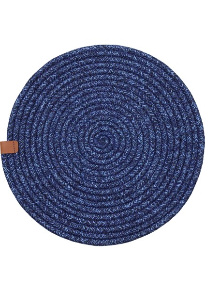 Jutty Hasır Görünümlü 5 Parça Jüt Masa Takımı Düz Lacivert – 4’lü Amerikan Servis Supla + 1 Runner fiyatları