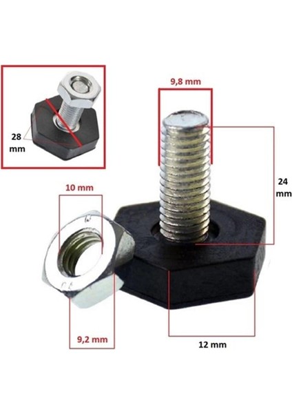 Arçelik Uyumlu D9103 Çamaşır Makinesi Ayağı Kaymaz Ayarlı Ayak 4 Lü Seti Ölçülere Dikkat Ediniz fiyatları