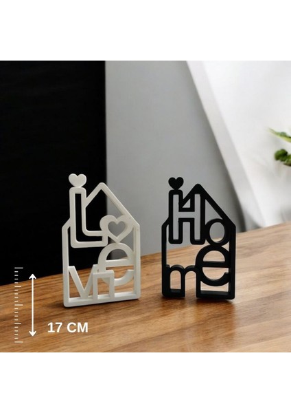 Home & Love Yazılı Dekor Biblo - Hediye ve Ev Aksesuarı ( 17CM )